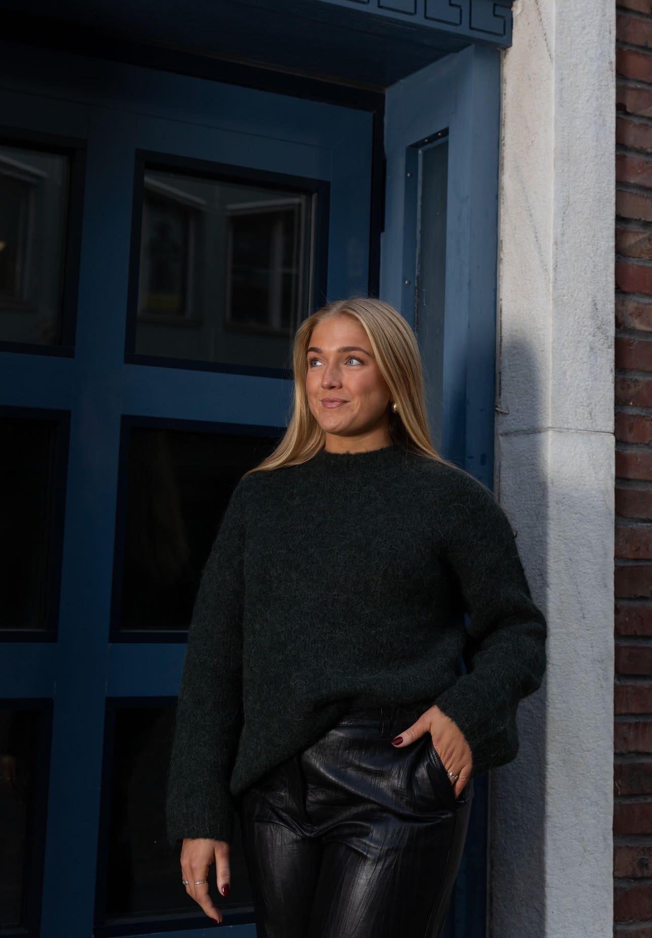 Gabella Strikket Genser - Grønn/ Scarab